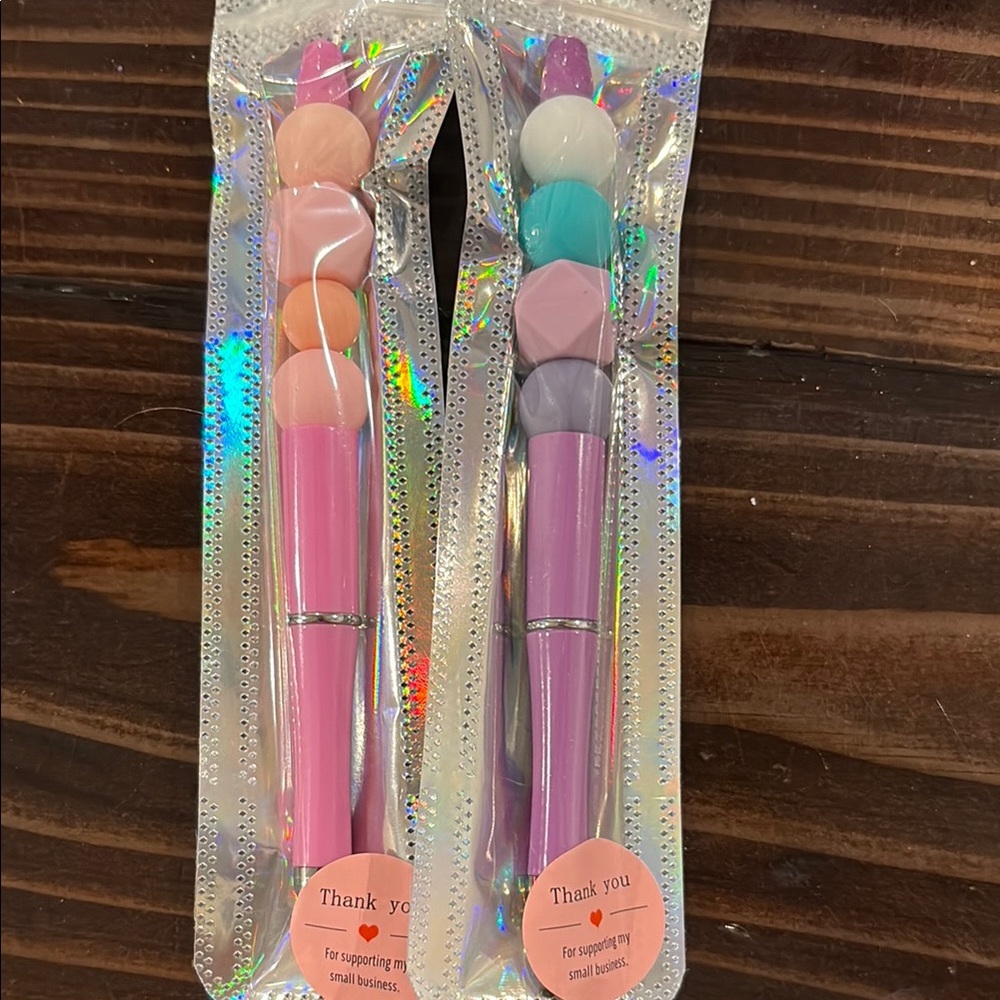 Colorful Beaded glitter Pens Set of 2
